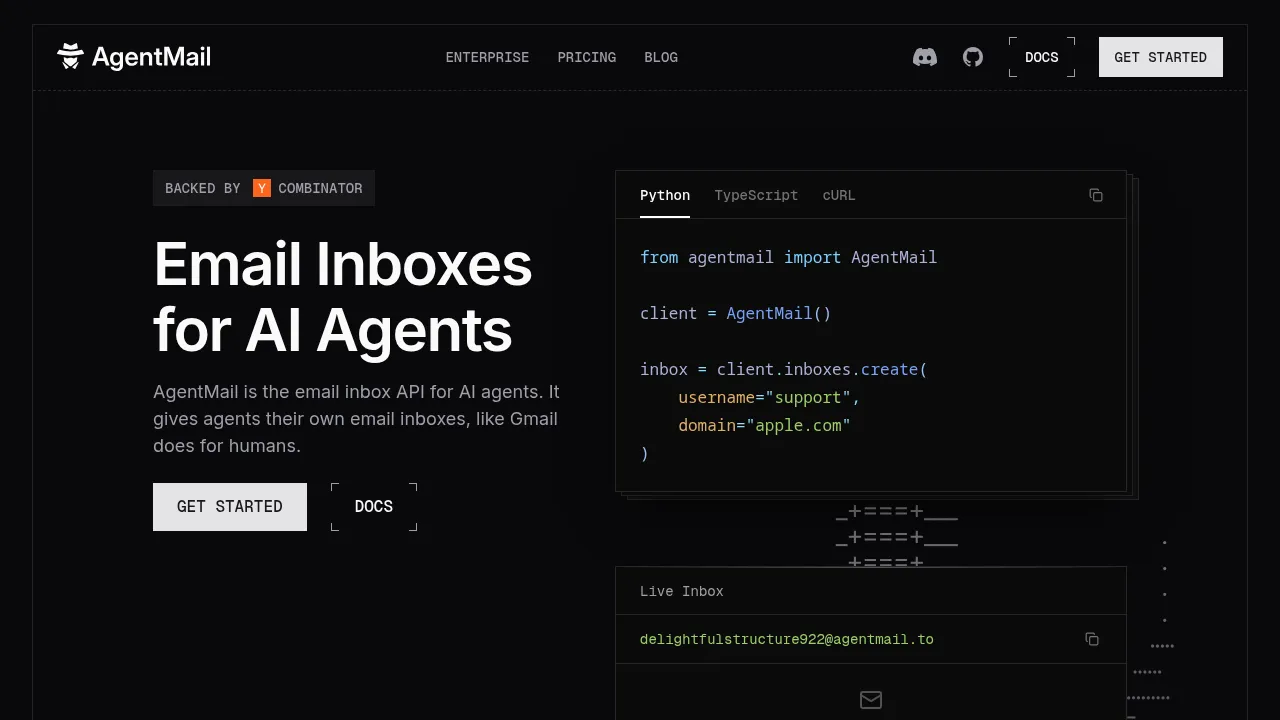 AgentMail screenshot