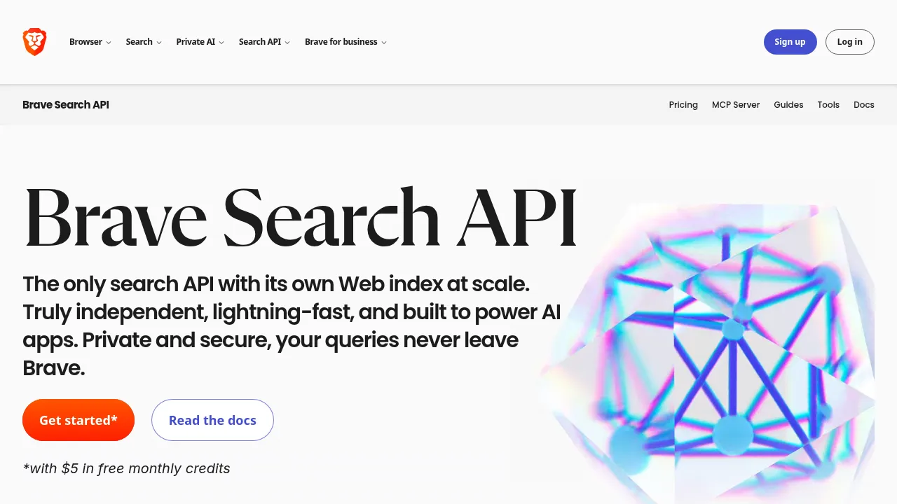 Brave Search API screenshot